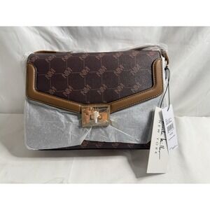 Nicole Miller Women Crossbody Purse Brown Shoulder Crossbody Shoulder Bag NWT